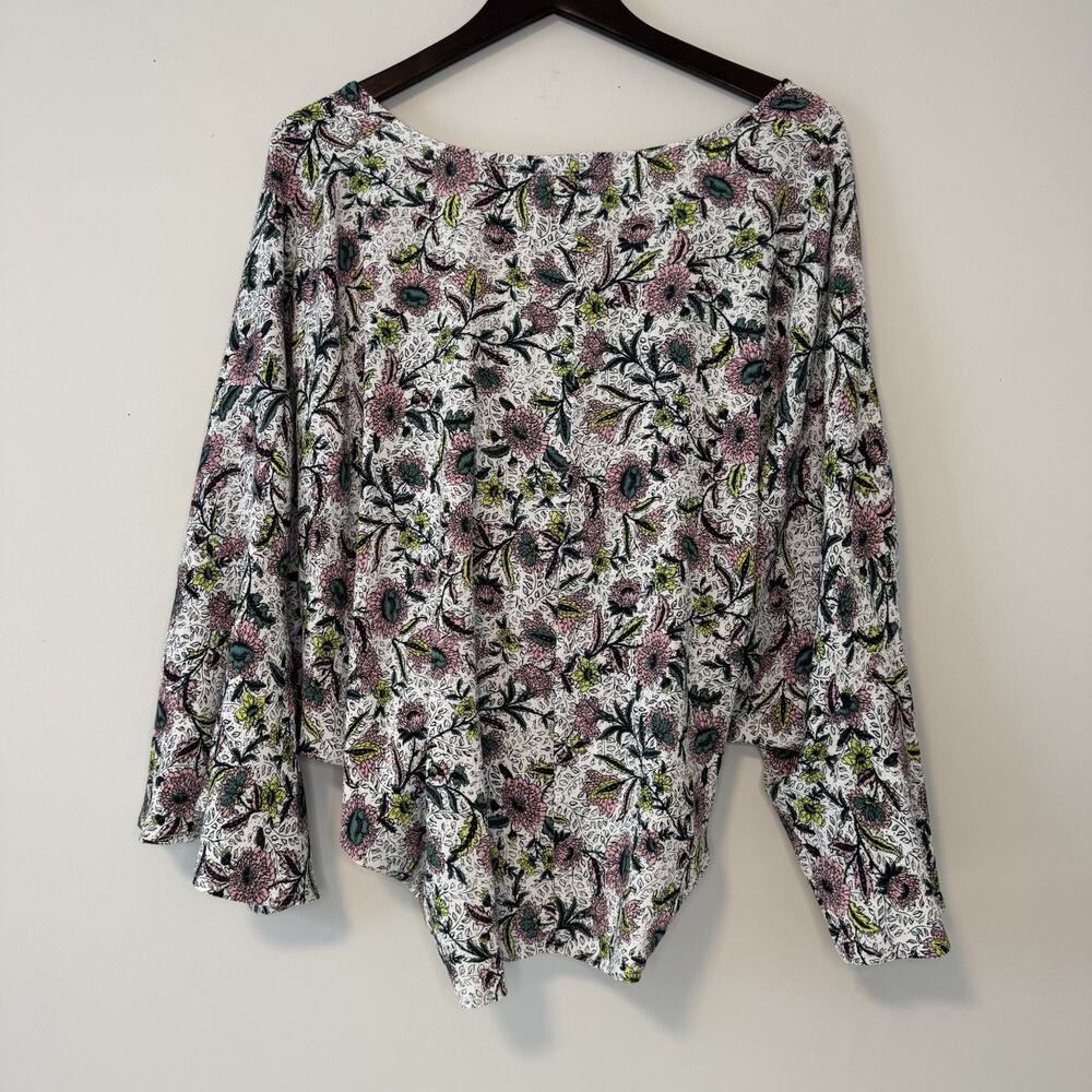 Torrid Washable Gauze Tie Front Crop Kimono Womens Size 3X White Floral Draped - Picture 4 of 9
